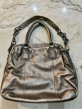 Coach Metallic Bronze Leather Shoulder Bag